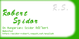 robert szidor business card